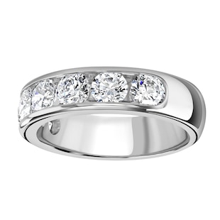 Goldsmiths Platinum 2.15cttw Brilliant Cut Channel Set Diamond Half Eternity Ring