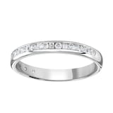 Goldsmiths 18ct White Gold 0.25cttw Channel Set Dot Dash Diamond Half Eternity Ring