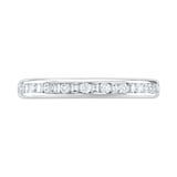 Goldsmiths Platinum 0.25cttw Channel Set Dot Dash Diamond Half Eternity Ring