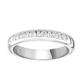 Goldsmiths 18ct White Gold 0.50cttw Channel Set Dot Dash Diamond Half Eternity Ring