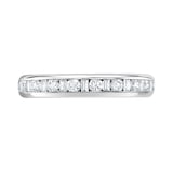 Goldsmiths 18ct White Gold 0.50cttw Channel Set Dot Dash Diamond Half Eternity Ring