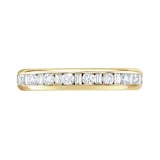 Goldsmiths 18ct Yellow Gold 0.50cttw Channel Set Dot Dash Diamond Half Eternity Ring