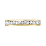 Goldsmiths 9ct Yellow Gold 0.50cttw Channel Set Dot Dash Diamond Half Eternity Ring