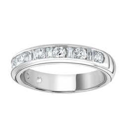 06507865 - 18ct White Gold 1.00cttw Channel Set Dot Dash Diamond Half Eternity Ring