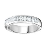 Goldsmiths 18ct White Gold 1.40cttw Channel Set Dot Dash Diamond Half Eternity Ring