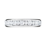 Goldsmiths 18ct White Gold 1.40cttw Channel Set Dot Dash Diamond Half Eternity Ring