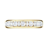 Goldsmiths 18ct Yellow Gold 1.40cttw Channel Set Dot Dash Diamond Half Eternity Ring