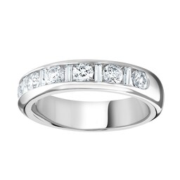 06507883 - 9ct White Gold 1.40cttw Channel Set Dot Dash Diamond Half Eternity Ring