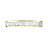 Goldsmiths 9ct Yellow Gold 0.54cttw Baguette Cut Channel Set Diamond Half Eternity Ring