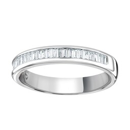 06507892 - 18ct White Gold 0.54cttw Baguette Cut Channel Set Diamond Half Eternity Ring