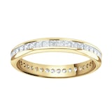 Goldsmiths 9ct Yellow Gold 1.00cttw Princess Cut Channel Set Diamond Full Eternity Ring