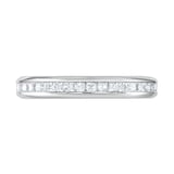 Goldsmiths 18ct White Gold 1.00cttw Princess Cut Channel Set Diamond Full Eternity Ring