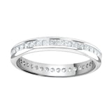 Goldsmiths 18ct White Gold 1.00cttw Princess Cut Channel Set Diamond Full Eternity Ring