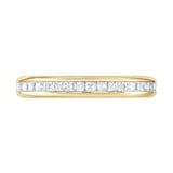 Goldsmiths 18ct Yellow Gold 1.00cttw Princess Cut Channel Set Diamond Full Eternity Ring