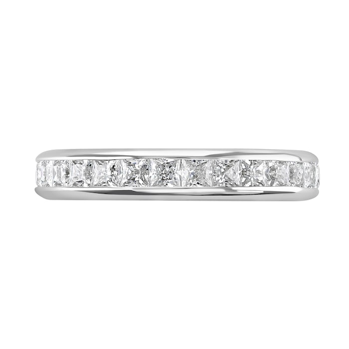 Goldsmiths 18ct White Gold 2.00cttw Princess Cut Channel Set Diamond Full Eternity Ring