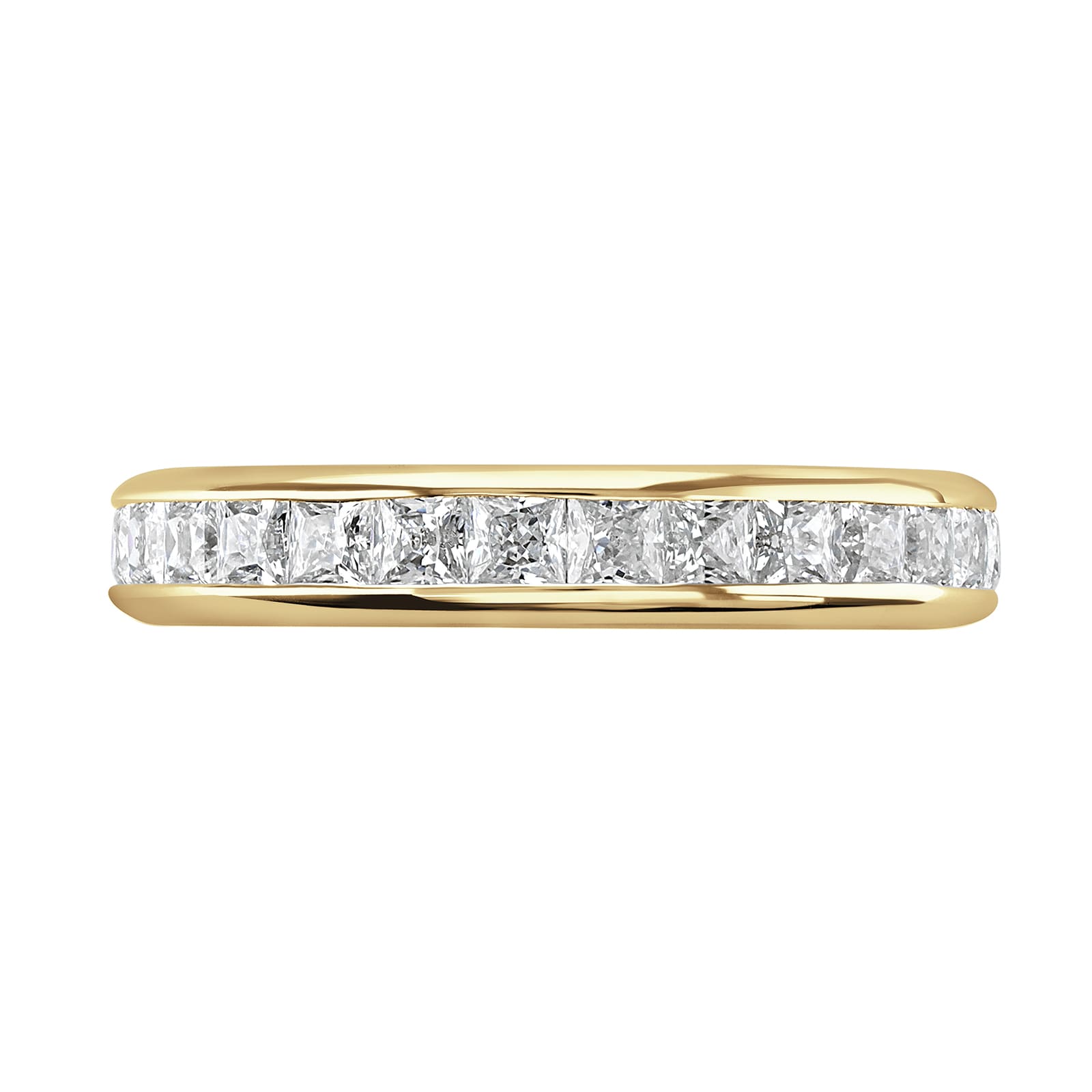 Goldsmiths 18ct Yellow Gold 2.00cttw Princess Cut Channel Set Diamond Full Eternity Ring Goldsmiths 18ct Yellow Gold 2.00cttw Princess Cut Channel Set Diamond Full Eternity Ring