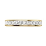 Goldsmiths 18ct Yellow Gold 2.00cttw Princess Cut Channel Set Diamond Full Eternity Ring