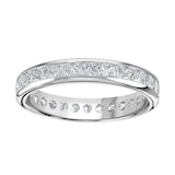 Goldsmiths 9ct White Gold 2.00cttw Princess Cut Channel Set Diamond Full Eternity Ring