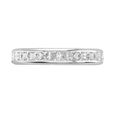 Goldsmiths 9ct White Gold 2.00cttw Princess Cut Channel Set Diamond Full Eternity Ring