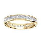 Goldsmiths 9ct Yellow Gold 2.00cttw Princess Cut Channel Set Diamond Full Eternity Ring