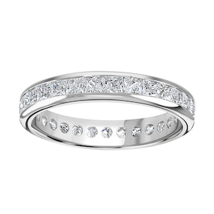 Goldsmiths Platinum 2.00cttw Princess Cut Channel Set Diamond Full Eternity Ring