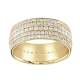 Goldsmiths 18ct Yellow Gold 1.25cttw Five Row Channel Set Diamond Full Eternity Ring