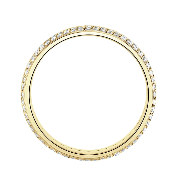 Goldsmiths 18ct Yellow Gold 1.25cttw Five Row Channel Set Diamond Full Eternity Ring