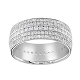 Goldsmiths 9ct White Gold 1.25cttw Five Row Channel Set Diamond Full Eternity Ring