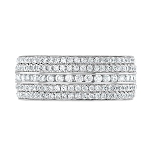 Goldsmiths Platinum 1.25cttw Five Row Channel Set Diamond Full Eternity Ring