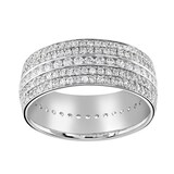 Goldsmiths 18ct White Gold 1.25cttw Five Row Channel Set Diamond Full Eternity Ring