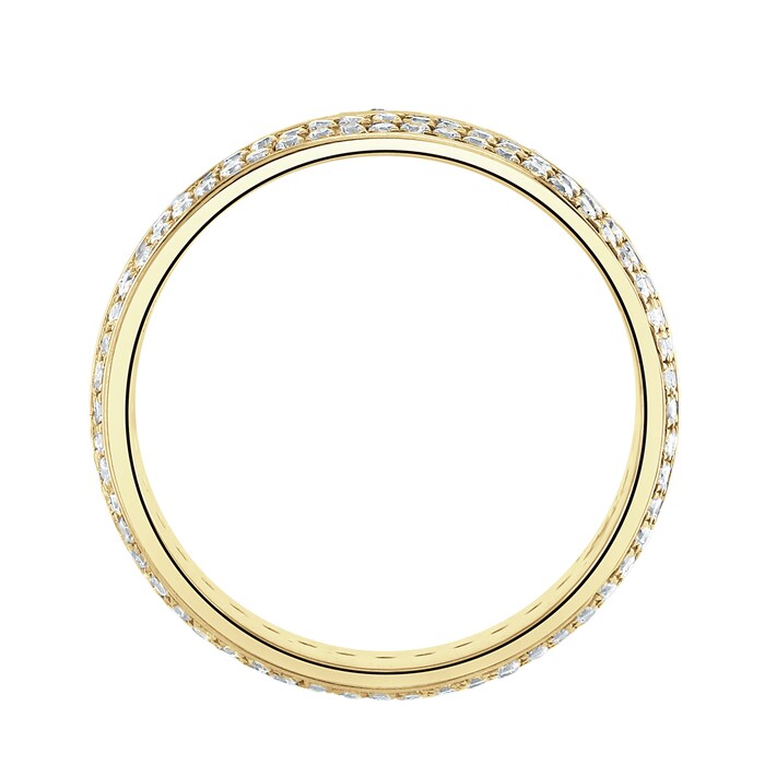 Goldsmiths 9ct Yellow Gold 1.25cttw Five Row Channel Set Diamond Full Eternity Ring