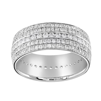 Goldsmiths 18ct White Gold 1.25cttw Five Row Channel Set Diamond Full Eternity Ring Goldsmiths 18ct White Gold 1.25cttw Five Row Channel Set Diamond Full Eternity Ring