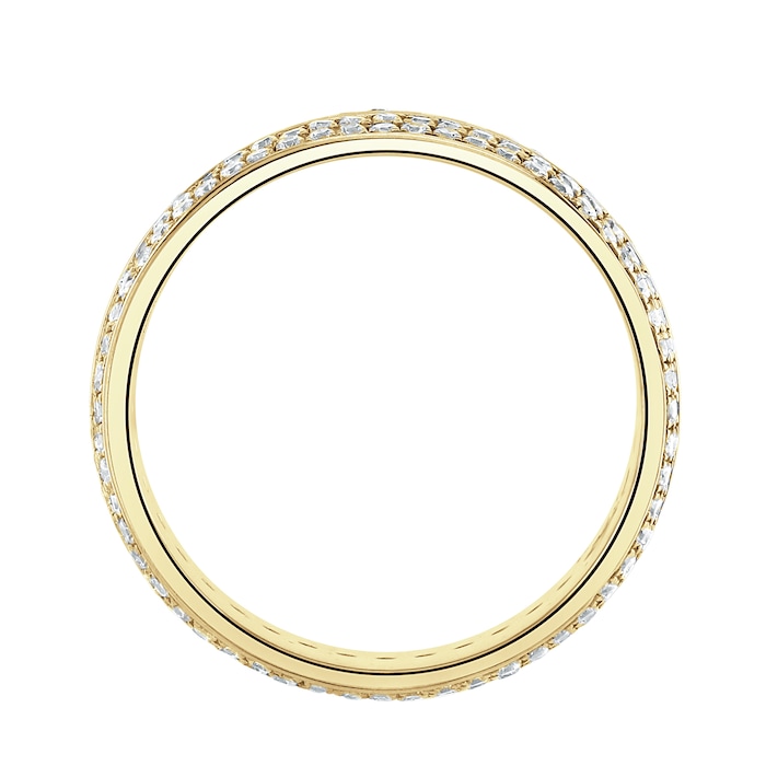 Goldsmiths 18ct Yellow Gold 1.25cttw Five Row Channel Set Diamond Full Eternity Ring - Ring Size V