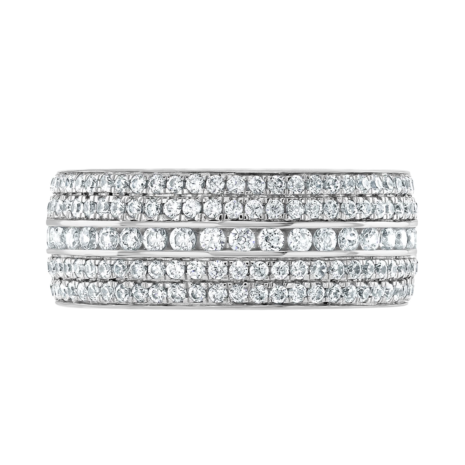 Goldsmiths 9ct White Gold 1.25cttw Five Row Channel Set Diamond Full Eternity Ring Goldsmiths 9ct White Gold 1.25cttw Five Row Channel Set Diamond Full Eternity Ring