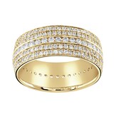 Goldsmiths 9ct Yellow Gold 1.25cttw Five Row Channel Set Diamond Full Eternity Ring