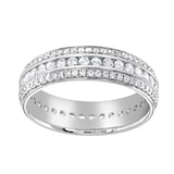 Goldsmiths 18ct White Gold 1.00cttw Triple Row Channel Set Diamond Full Eternity Ring