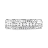 Goldsmiths 18ct White Gold 1.00cttw Triple Row Channel Set Diamond Full Eternity Ring