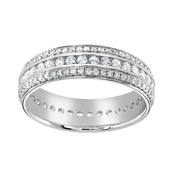 Goldsmiths Platinum 1.00cttw Triple Row Channel Set Diamond Full Eternity Ring