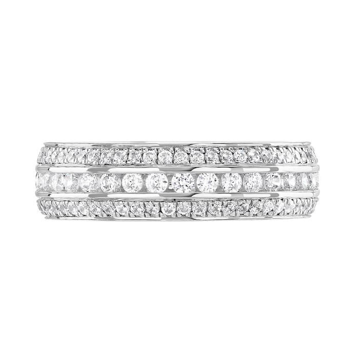 Goldsmiths Platinum 1.00cttw Triple Row Channel Set Diamond Full Eternity Ring