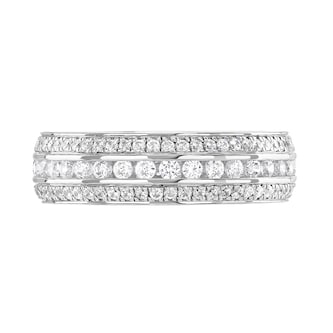 Goldsmiths Platinum 1.00cttw Triple Row Channel Set Diamond Full Eternity Ring Goldsmiths Platinum 1.00cttw Triple Row Channel Set Diamond Full Eternity Ring