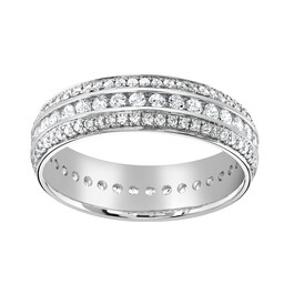 06507955 - 18ct White Gold 1.00cttw Triple Row Channel Set Diamond Full Eternity Ring