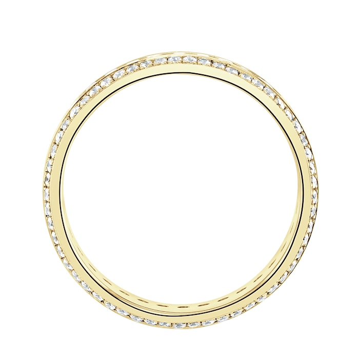 Goldsmiths 18ct Yellow Gold 1.00cttw Triple Row Channel Set Diamond Full Eternity Ring