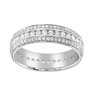 Goldsmiths Platinum 1.00cttw Triple Row Channel Set Diamond Full Eternity Ring