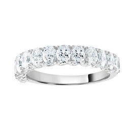 06507960 - 18ct White Gold 1.07cttw Oval Cut Claw Set Diamond Half Eternity Ring