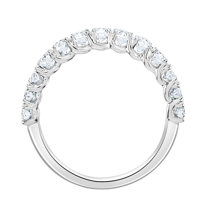 Goldsmiths 18ct White Gold 1.07cttw Oval Cut Claw Set Diamond Half Eternity Ring - Ring Size Q
