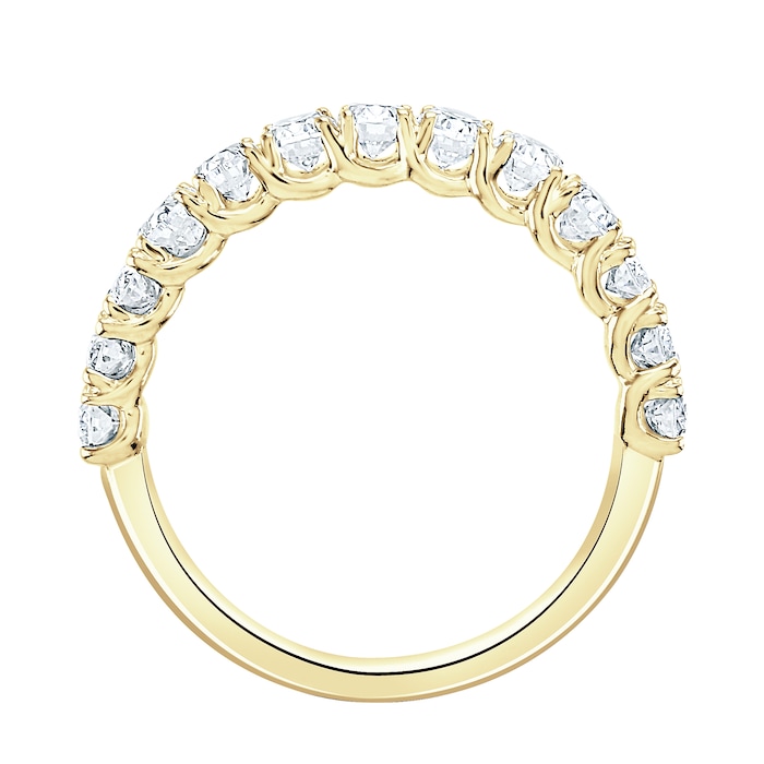 Goldsmiths 9ct Yellow Gold 1.07cttw Oval Cut Claw Set Diamond Half Eternity Ring