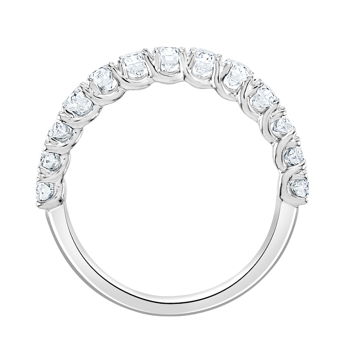 Goldsmiths 18ct White Gold 1.07cttw Oval Cut Claw Set Diamond Half Eternity Ring