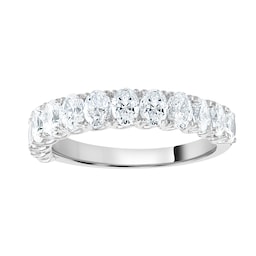 06507970 - Platinum 1.07cttw Oval Cut Claw Set Diamond Half Eternity Ring