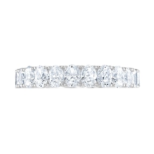 Goldsmiths Platinum 1.07cttw Oval Cut Claw Set Diamond Half Eternity Ring