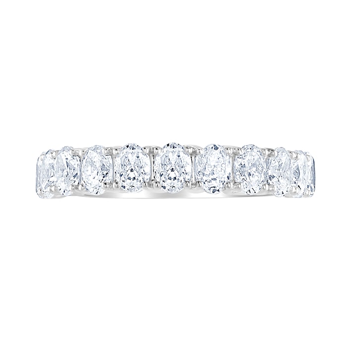 Goldsmiths 18ct White Gold 1.46cttw Oval Cut Claw Set Diamond Half Eternity Ring